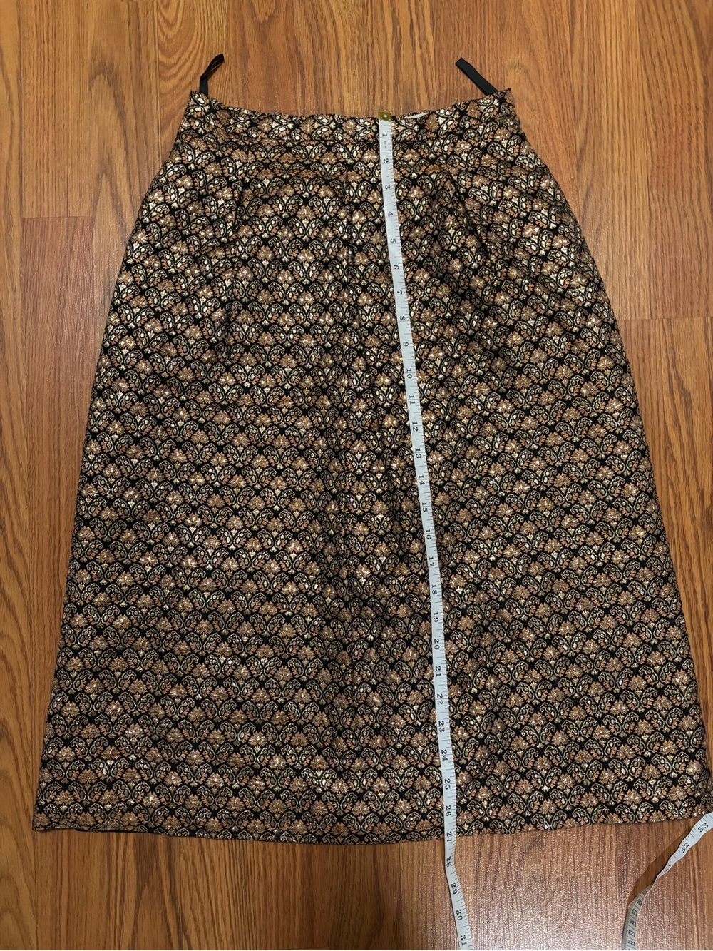 1960s Floral Metallic Brocade Skirt - Picture 6 of 9